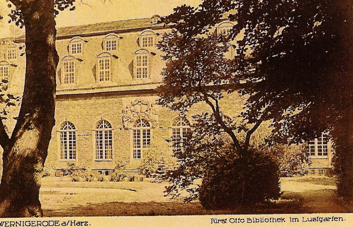 Fürst-Otto-Bibliothek im Lustgarten
© Stadtarchiv Wernigerode PK I/232